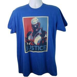 Official Teepublic Blizzard Overwatch Soldier 76 Justice Blue Tshirt Size Large